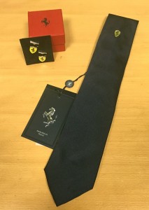 Ferrari tie and cufflinks
