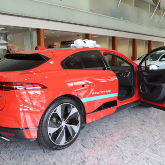 Jaguar I-PACE from the side at THE COLLECTION