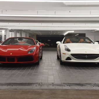 Red and White Ferraris