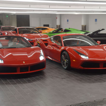 Two red Ferraris