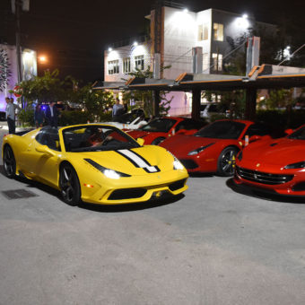 Ferraris parked in Miami