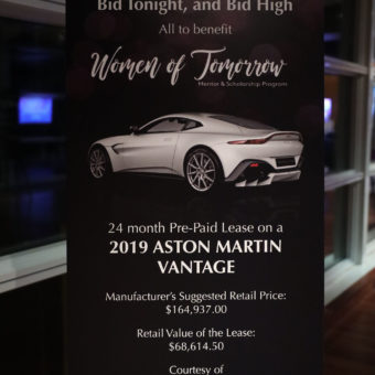 sign at the Women of Tomorrow Gala 2019
