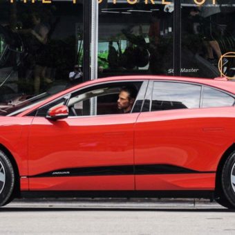 Marc Megna in the Jaguar I-Pace from THE COLLECTION Miami